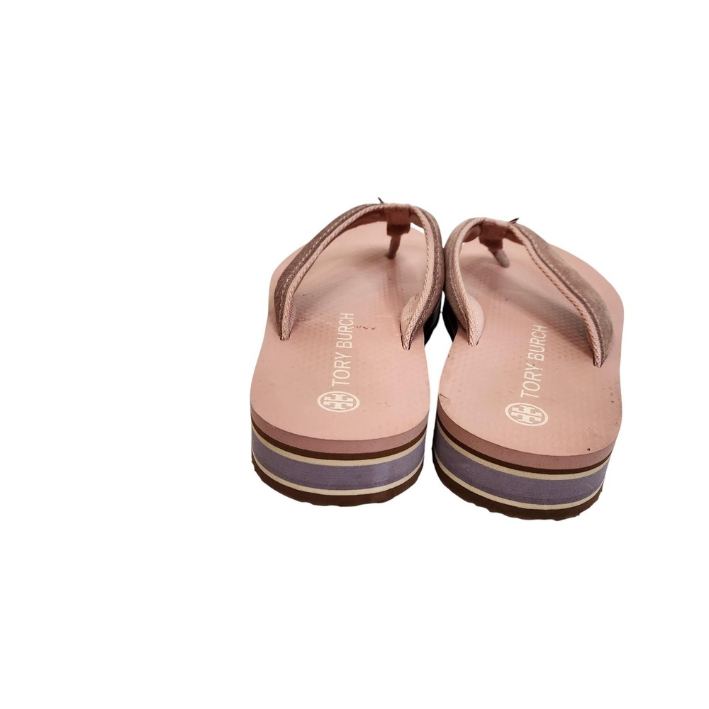 TORY BURCH Sandals Womens 7 Pink 70s Platform Flip Flop Thong Shoes Beach 70's - Picture 5 of 13
